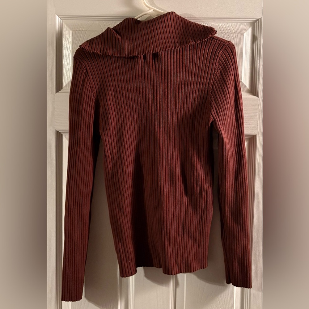 Maeve Rust Ribbed Knit SIZE XL Sweater - Picture 3 of 3